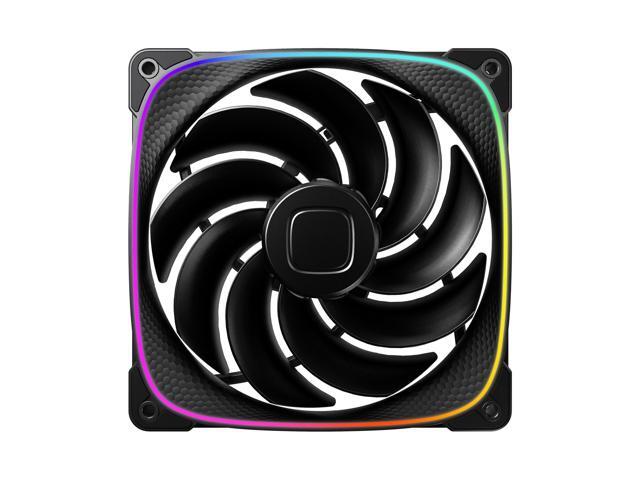 Geometric Future Squama 2503R Reverse Blade RGB PWM Fan - 140mm - 3 Pack Performance & Silent Balance - Dual Lighting Loop - 5V 3pin addressable...