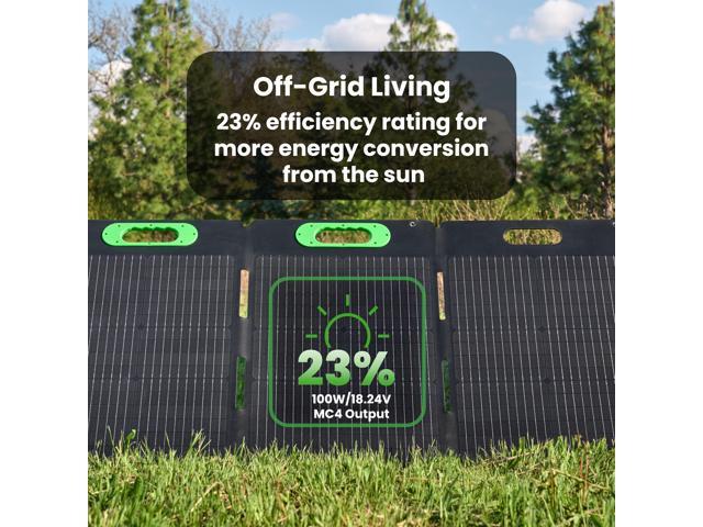 Yoshino SP100 Foldable 100W Monocrystalline Portable Solar Panel for Electric Solar Generators, Water-Resistant IP67, Off-Grid, Camping, RV