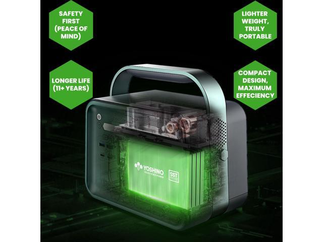Yoshino Solid-State Portable Solar Generator 330W (241Wh) with included 100W Portable Solar Panel, Recreation, Camping, Emergency