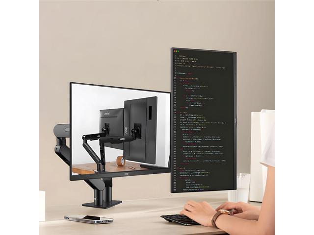AOC Dual Monitor Arm Desk Stand Adjustable Two Monitor Freestanding Desk Stand for 17 to 34 Inch Computer Screens Holds up to 19.84 lbs AM420B...