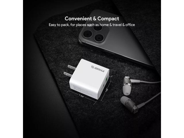 For BLU View 5 PRO B170D 20W Fast Home Wall Travel Charger PD USB C & USB A - Wall Home Charger Only