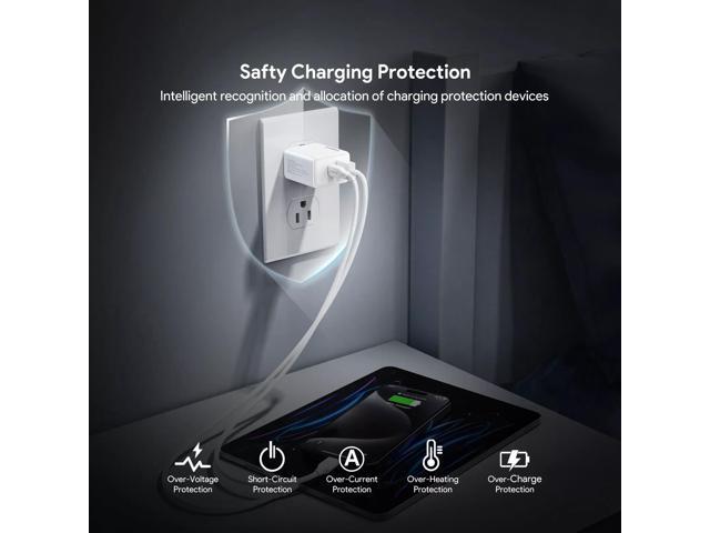 For BLU View 5 PRO B170D 20W Fast Home Wall Travel Charger PD USB C & USB A - Wall Home Charger Only