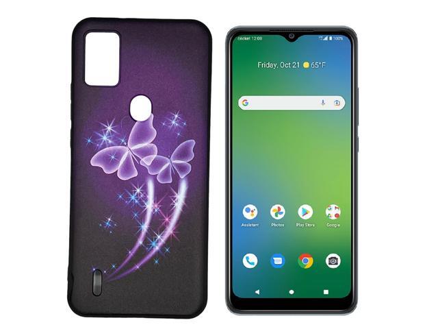 For Cricket Icon 5 TPU Flexible Skin Cover Cell Phone Case - Purple Butterfly