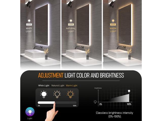 33' x 24' Smart Bathroom Vanity Waterproof Mirror Build in 21.5' Touch Screen TV with Adjustable 3 Color Led Lighted