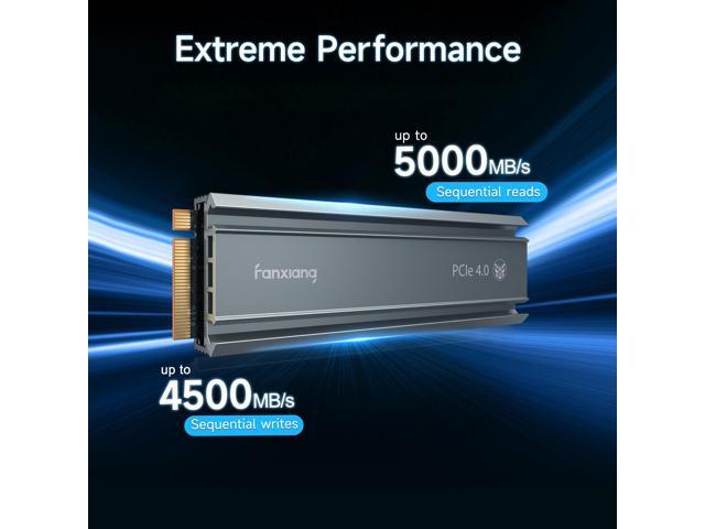 fanxiang S660 M.2 2280 NVMe SSD 1TB PCIe 4.0 5000MB/s with Heatsink, TLC, Compatible with PS5, Laptop, PC Desktop, 700TBW