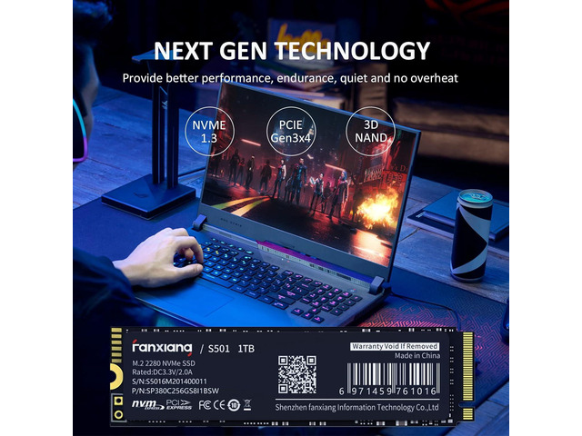 Fanxiang M.2 2280 SSD 256GB PCIe Gen 3.0 x4 SSD Drive 3D NAND 1.3 B-Key M2 NVMe TLC Internal Solid State Drive, Upgrade Storage for PC/Laptops