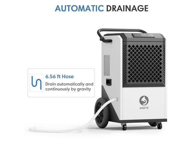 ANDTE 250 Pints Commercial Dehumidifier, Crawl Space Dehumidifier for Basement, with 6.56ft Drain Hose and 24 Hr Timer, Spaces up to 8000 Sq ft,...