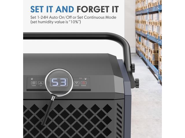 ANDTE 305 Pints Commercial Dehumidifier, Crawl Space Dehumidifier for Basement with 6.56ft Drain Hose and 24 Hr Timer, Spaces up to 9000 Sq. Ft,...