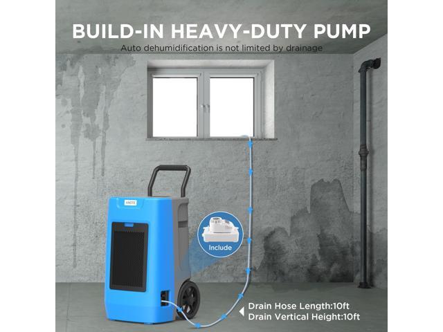 ANDTE 190 Pints Commercial Dehumidifier with Built-in Drainage Pump, Blue