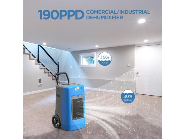 ANDTE 190 Pints Commercial Dehumidifier with Built-in Drainage Pump, Blue