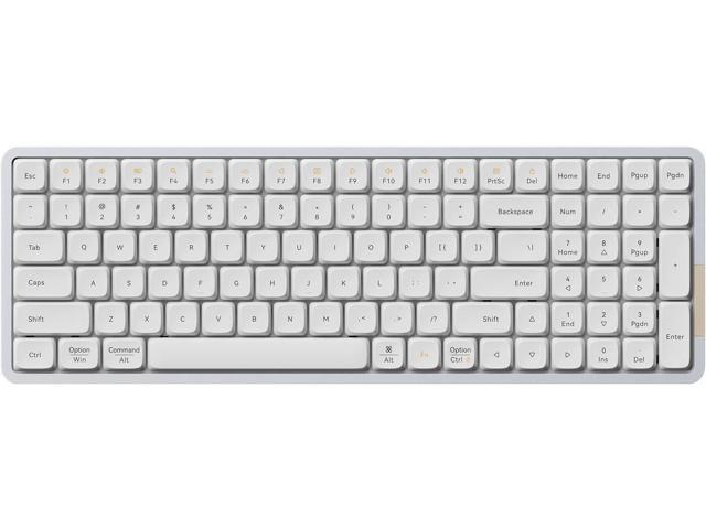 LOFREE Flow Low Profile Mechanical Keyboard, 100 Keys Rechargeable Wireless Keyboards with Bluetooth and Wired Connection for Windows, Mac OS/White...