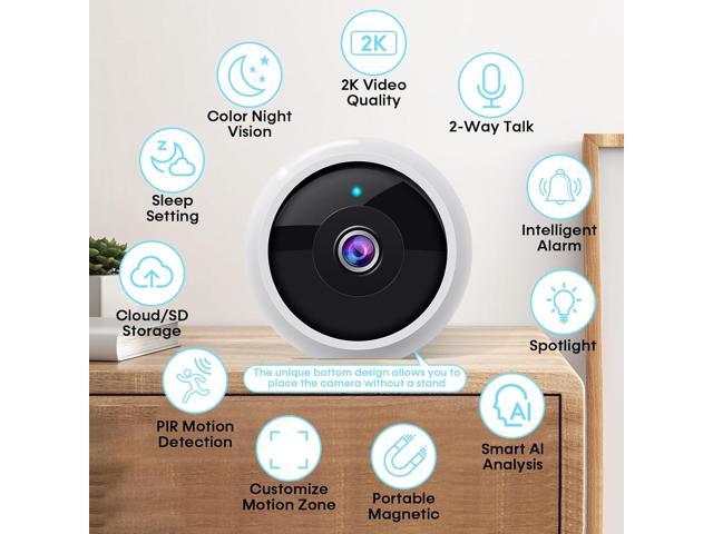 AMTIFO Security Cameras Wireless Outdoor Magnetic: Install-Free Smart Indoor 2K WiFi - Long Battery Life Powered Wireless Cameras for Home Security...