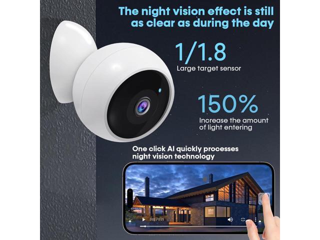 AMTIFO Security Cameras Wireless Outdoor Magnetic: Install-Free Smart Indoor 2K WiFi - Long Battery Life Powered Wireless Cameras for Home Security...