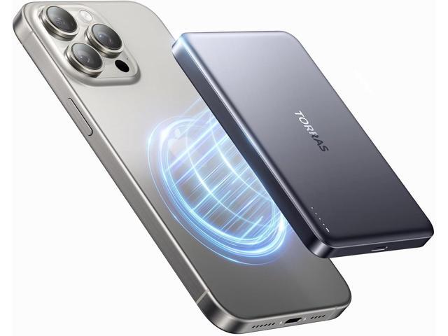 TORRAS MiniMag Power Bank,Ultra-Slim 10,000mAh Magnetic Wireless Portable Charger, 22.5W Fast Charging Battery Pack with USB-C Cable Designed for...