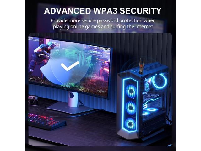 Panda Wireless PAU0F AXE3000 Tri Band (2.4/5 / 6 GHz) WiFi 6E USB 3.0 Adapter - Windows 10/11, Zorin, MX Linux, EndeavourOS, Mint, Ubuntu,...