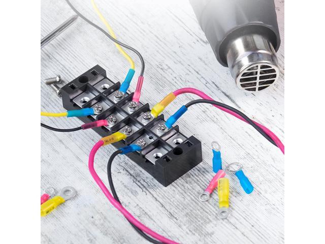 Wirefy Heat Shrink Wire Connectors Kit - Marine Grade Electrical Connectors - Automotive Butt Connectors - Insulated Ring, Spade, Fork, Hook Crimp...