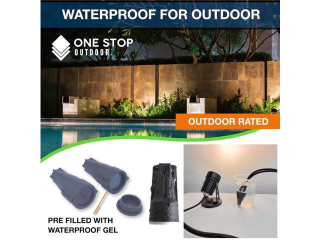 100 Pack 12-22 AWG Premium Waterproof Wire Connectors Landscape Wire Connector Electrical Caps for Led Landscape Light Irrigation Valves Outdoor...