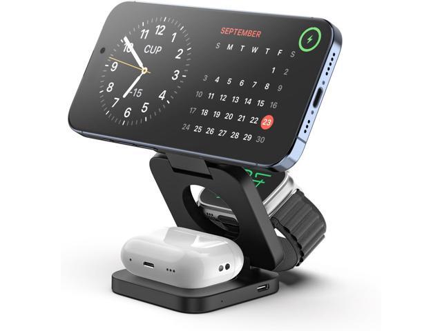 Fast Wireless Charger, Magnetic Foldable 3 in 1 Charging Station for iPhone 16/15/14/13/12/Pro/Plus/Pro Max, 5W Portable Charger for Apple...