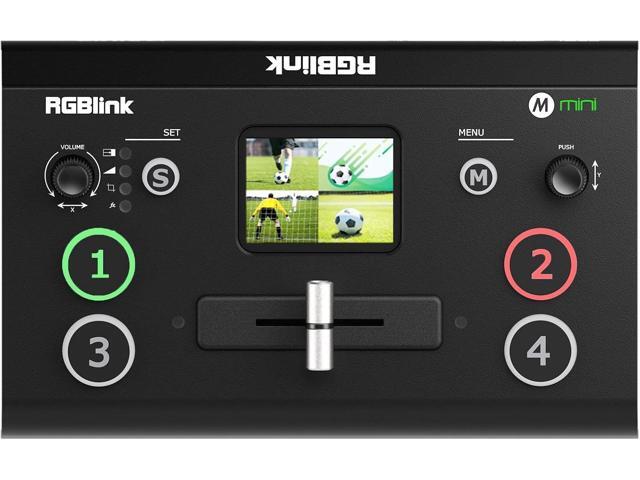 RGBlink Mini Video Mixer Switcher with 4 x HDMI Inputs 2K Input/Output Real Time Live Streaming, Support Output 6 Pictures PVW and PGM, for...