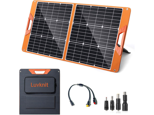 Solar Panels 100Watt Portable 24% High-Efficiency 18V Foldable Solar Charger with USB Outputs for Power Stations, Phones, IP65 Waterproof Perfect...