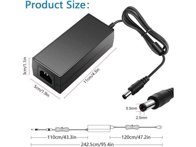 SHNITPWR 24V 3A DC Power Supply Adapter AC 100V~240V to DC 24 Volt 3 Amp 72W Converter Transformer 5.5x2.5mm Plug for 5050 3528 LED Strip Light 3D...