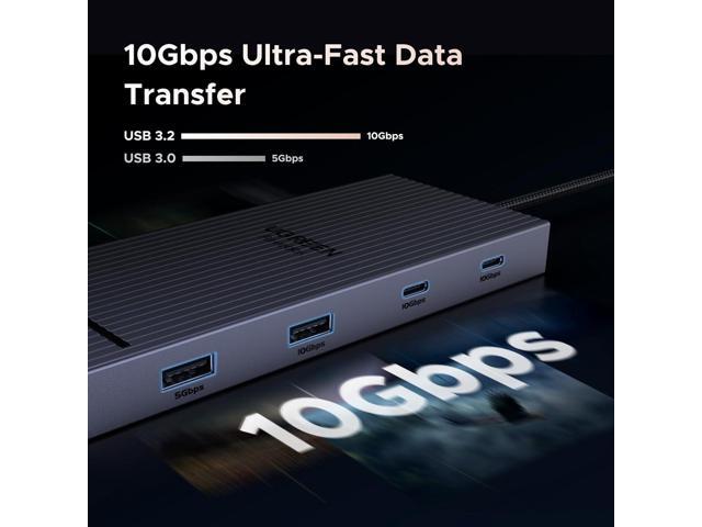 UGREEN Revodok 10 in 1 USB C Docking Station Dual 4K Monitor, USBC Hub with 2 HDMI, USB A & C 3.2 Ports, SD/TF Card Reader, PD 100W Charging, USB C...