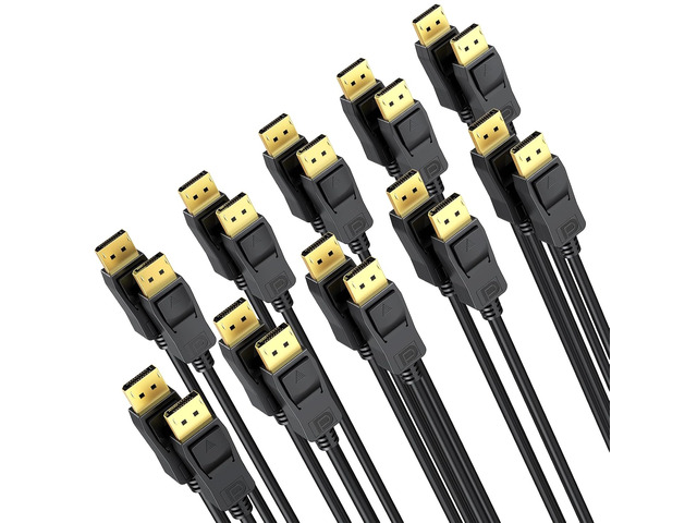 DisplayPort to DisplayPort Cable 6 Feet 10-Pack, 4K Display Port (Gold Plated DP to DP Cable 6FT) 1440p@144Hz/165Hz, 4K@60Hz for Monitor, Computer,...