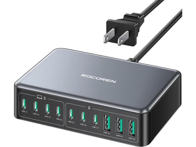 480W USB C Charger Block, Rocoren 10-Ports USB C Charging Station for Multiple Devices,PD 100W Type c Gan Fast Charger Station Multi USBC Charging...