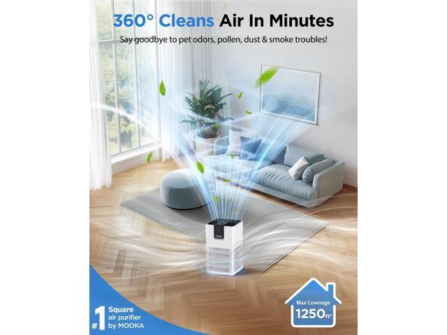 Air Purifiers for Home Large Room Up to 1250 Ft²,MOOKA H13 HEPA Air Purifier for Pets Dust Odor Smoke,Aromatherapy Function,Air Cleaner with 15dB...