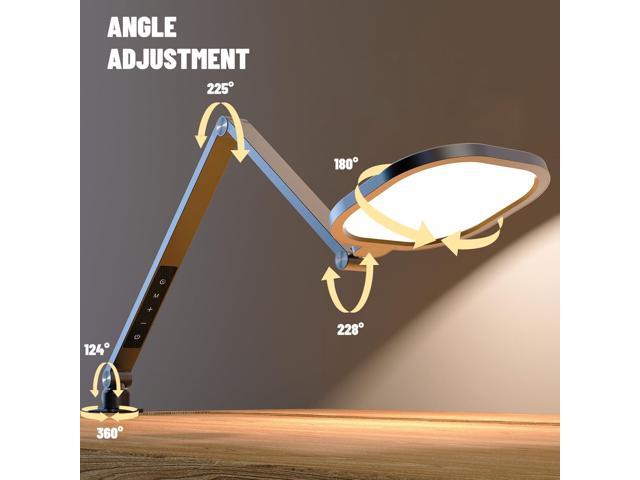 LED Desk Lamps for Home Office, 1200LM Adjustable Swing Arm Desk Light with Clamp, Remote, Memory & Timer, 3000K-6500K Computer Zoom Light for...