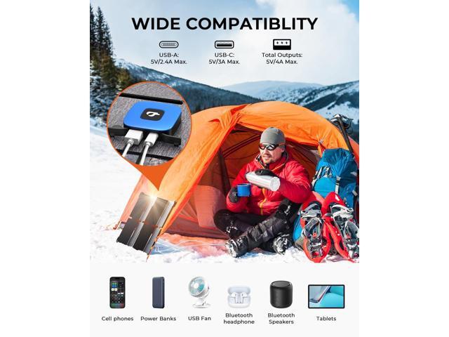 [Pocket-Size]BigBlue Portable 25W Solar Panel Charger, Folding Solar Charger with USB-A and USB-C Ports, IP68 Waterproof Solar Panel for...