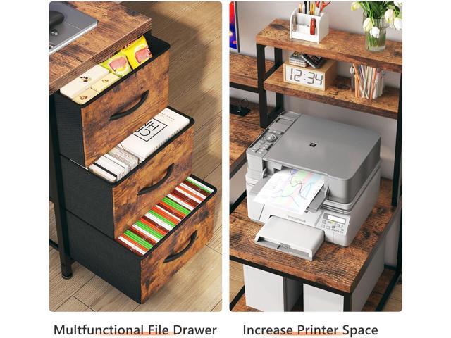 EnHomee 71' L Shaped Computer Desk with 3 Drawers & Hutch,Reversible Gaming Desk with LED Lights & Power Outlet,Home Office Desks with Monitor...