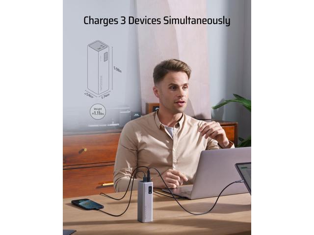 CUKTECH 15 SE Power Bank 20000mAh 65W Laptop Charger, 3-Port USB C Portable Charger, PD 3.0 Fast Charging External Battery Pack for iPhone 16/15/14...
