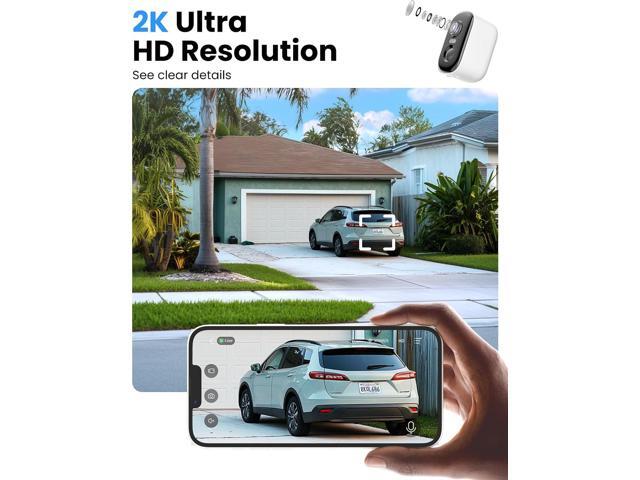 2K Security Cameras Wireless Outdoor, 2 Pack Battery Powered WiFi Cameras for Home Security with AI Motion Detection, Color Night Vision, Siren...