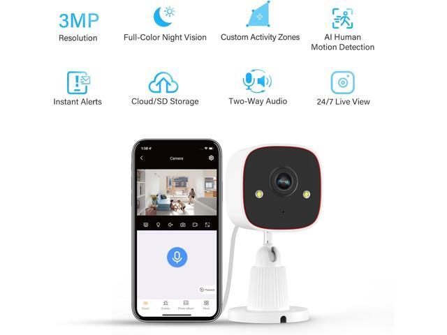 Jennov Outdoor/Indoor Security Cameras 5Ghz/2.4Ghz, 2K HD WiFi/Color Night Vision/Motion Detection /2-Way Audio/IP66 Waterproof Pet Dog Cat Baby...