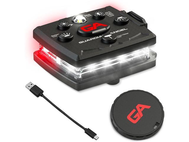 Guardian Angel Micro Series Safety Lights, (All White Front & Red Rear) Rechargeable, Magnetic & Hands-Free Wearable LED Flashlight for Dog...