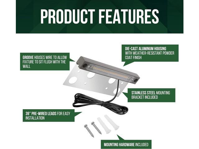 GKOLED Hardscape Light, Paver Wall Lights, 6.8 Inches Step Lighting, Integrated 4W 2700K LED Chips, Solid Powder Coated Die-cast Aluminum Housing,...