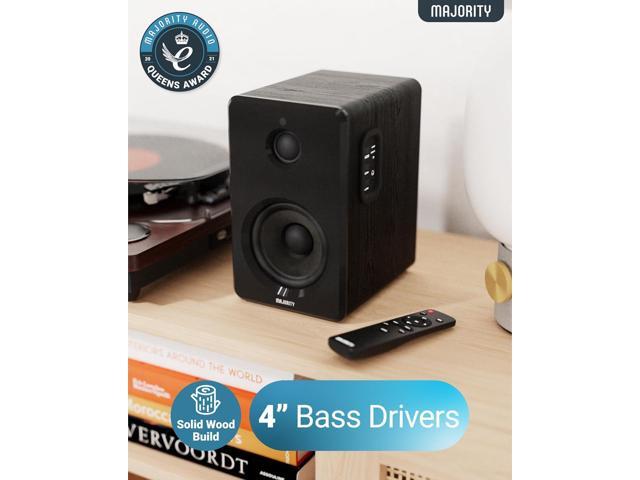 Majority D40 Active Bookshelf Speakers Powered Stereo Studio Speakers Powerful Amplified 2.0 Channel Sound Bluetooth, Optical, RCA, USB & Aux...