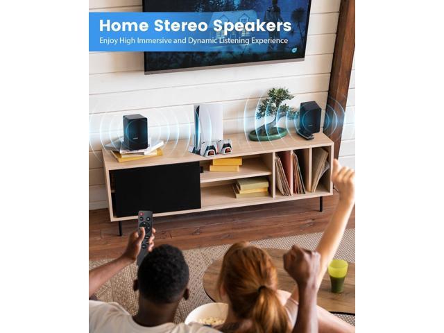 Powered Bookshelf Speakers Pair, 70W Surround Sound Home Stereo Speakers Wired Optical/ARC/RCA/AUX/BT Input Active Record Player Speakers with 4'...