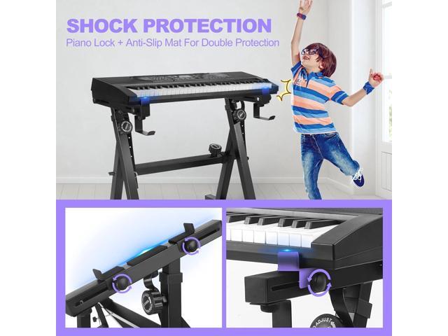 Keyboard Stand Piano Duty Stand Z Style Adjustable Keyboard Holder Piano Keyboard Stand Fits 54, 61 And 88 Keys Electric Keyboards Digital Pianos