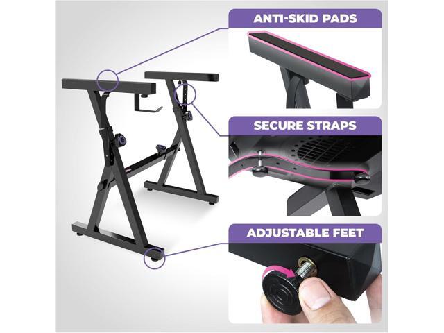 Liquid Stands Portable Heavy Duty Digital Piano Stand & Bench Set - Adjustable Keyboard Music Stand & Seat for 54-88 Key Electric Pianos