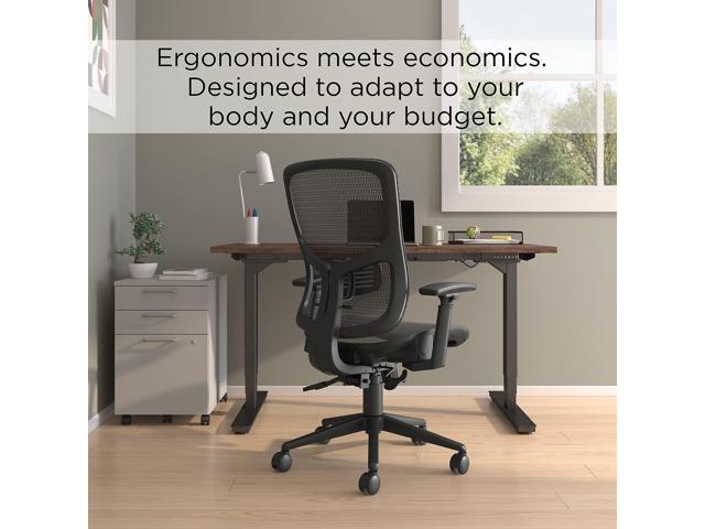 Staples Kroy Ergonomic Office Task Chair, Breathable Mesh Swivel Seat & Back, Adjustable Height, Lumbar Support, Black