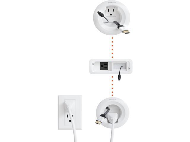 ECHOGEAR in Wall Cable Management Kit for TV & Soundbar - Cord Concealer & Power Kit - Powers Devices & Hides All Cables - Comes with Circle Saw...