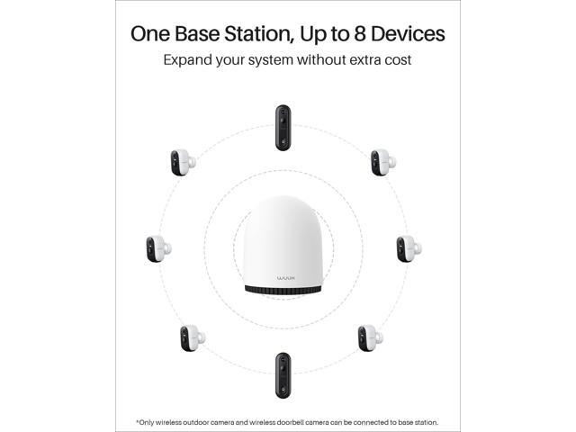WUUK Indoor Outdoor Security Camera Wireless 2K, Homebase + 2 Cameras, No Monthly Fees, 32GB Storage, 2.4/5 GHz WiFi, 240 Days Battery Life, Night...