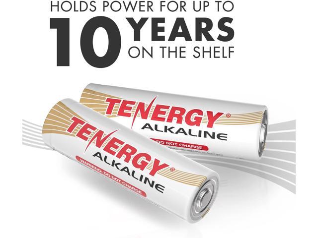 Tenergy 1.5V AA Alkaline Battery, High Performance AA Non-Rechargeable Batteries for Clocks, Remotes, Toys & Electronic Devices, Replacement AA...