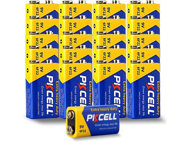 PKCELL 9V Dry Battery (100 Count) Ultra Long-Lasting 9 Volt Carbon Zinc Battery, 3-Year Shelf Life, Leak-Proof 9V Battery for Smoke Detectors