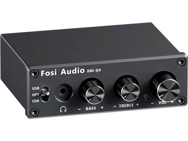 Fosi Audio Q4 DAC Headphone Amp for PC, Desktop Digital to Analog Audio Converter for Home Stereo Amplifier and Powered Speakers,...