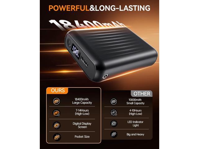 12V Heated Jacket Battery Pack 18400mAh, Portable 12V Power Bank, Battery Pack for Heated Jacket with 2 DC Adapter Cables for Genovega, for...