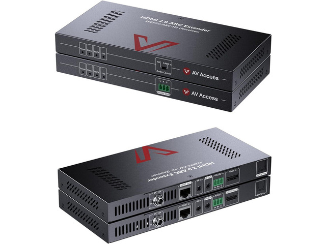 AV Access HDBaseT 4K60Hz ARC HDMI Extender Over Cat5 230ft (4KEX70-ARC-H2)