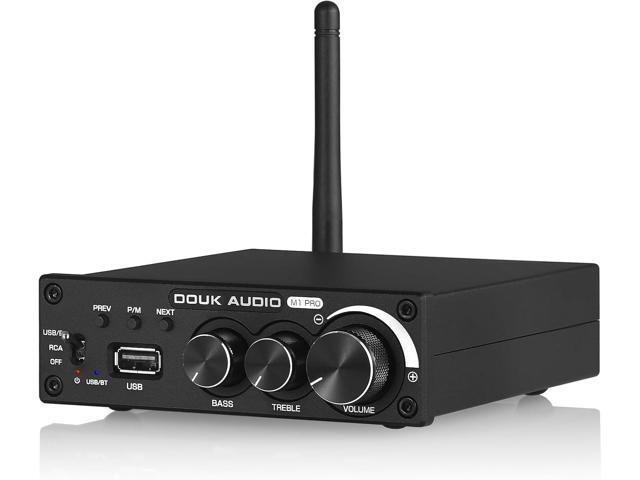 Douk Audio M1 PRO 320W Bluetooth Power Amplifier, 2 Channel Audio Amp, Wireless Receiver, for Home Stereo Speakers/Active Subwoofer, with Treble &.